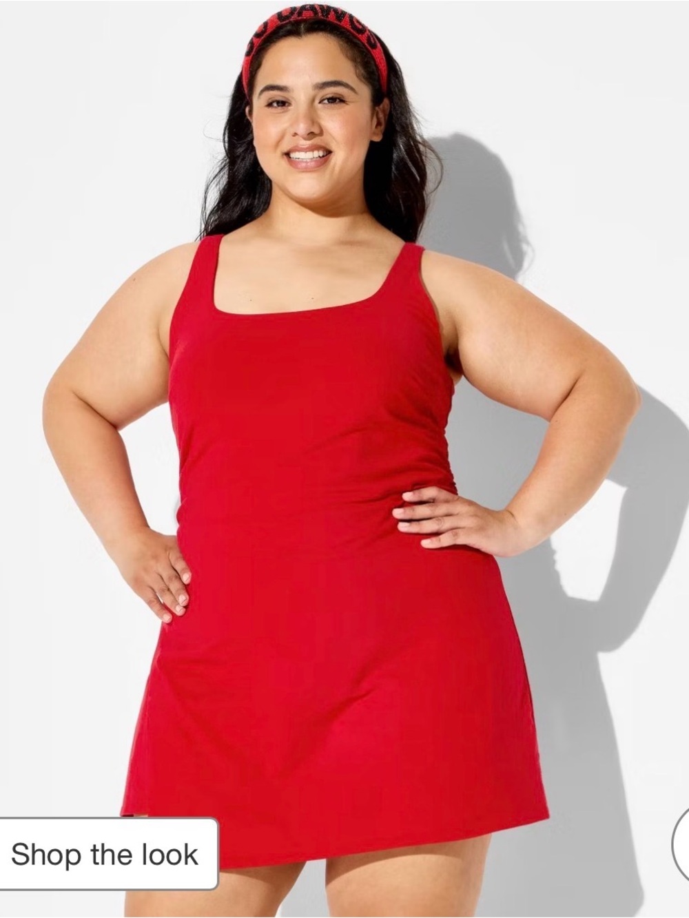 all in motion Women’s Athletic Red Tank Mini Dress with pull off shorts
